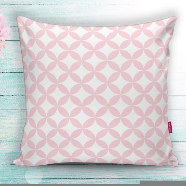 Pembe Küçük Retro Dekoratif Yastık Kırlent Kılıfı 43x43cm