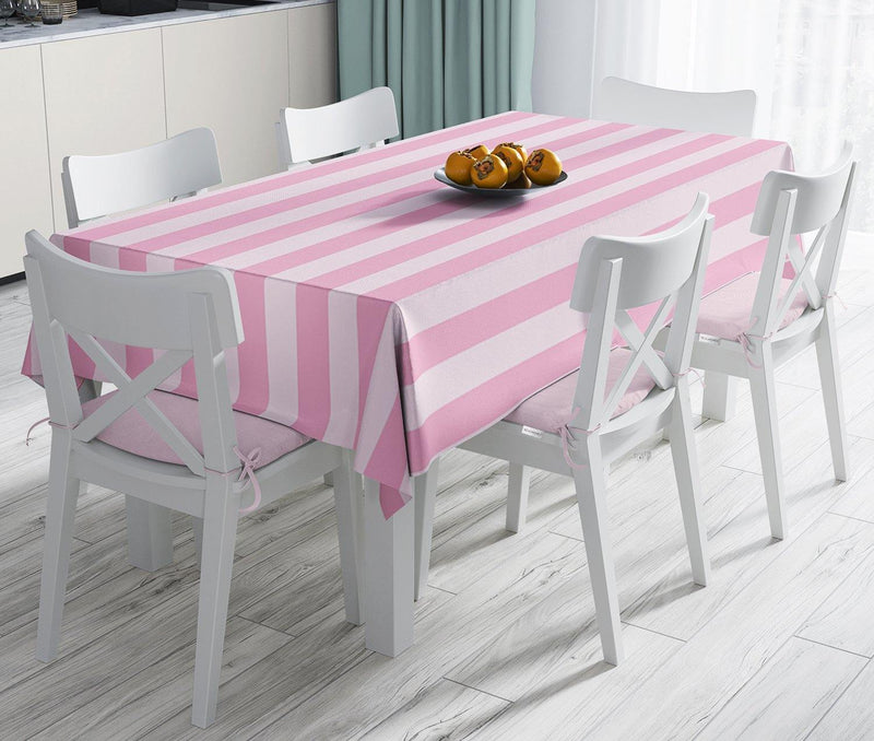 Pembe Renklerin Uyumu Modern Tasarımlı Dekoratif Leke Tutmaz Masa Örtüsü