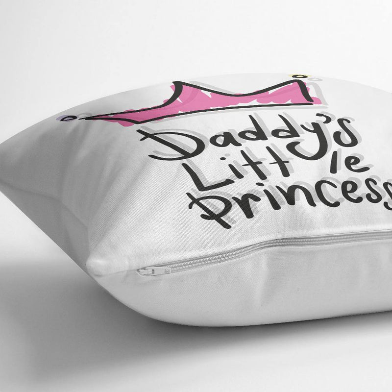 Pembe Taç Desenli Dijital Baskılı Yastık Kırlent Kılıfı 43x43cm Bonvagon