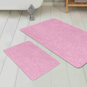 Pembe Temalı Love Tasarımlı Dijital Baskılı 2li Banyo Halısı Takımı Kaymaz Taban Yıkanabilir Bonvagon