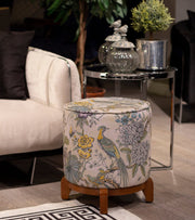 Peony Bird & Flowers Ayaklı Puf Bonvagon