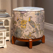 Peony Bird & Flowers Ayaklı Puf Bonvagon