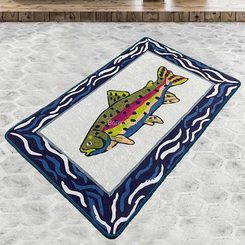 Pescado 70x120cm Dijital Banyo Halısı, Kaymaz Taban, Yıkanabilir Bonvagon