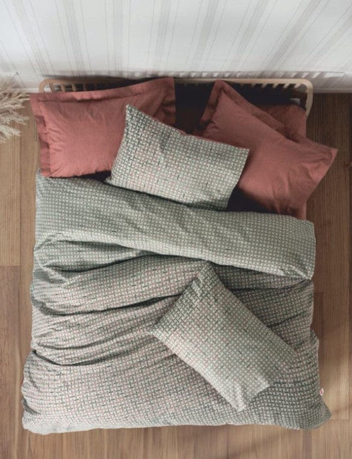 Petite Çift Kişilik Nevresim Takımı Mote Kiremit Lastikli Çarşaflı Bonvagon