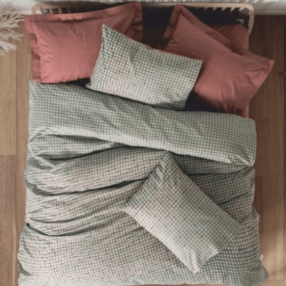 Petite Çift Kişilik Nevresim Takımı Mote Kiremit Lastikli Çarşaflı Bonvagon