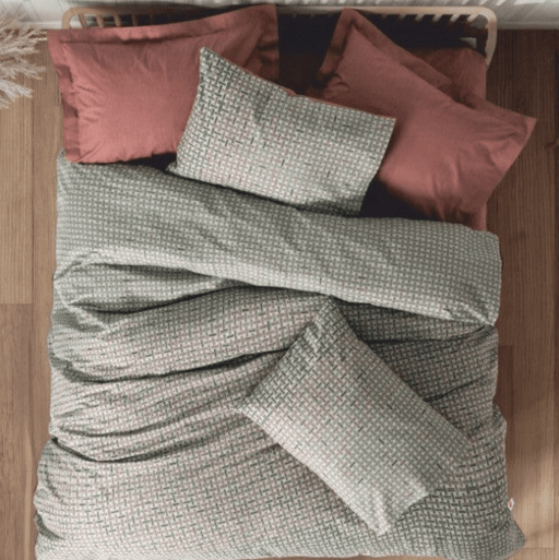 Petite Çift Kişilik Nevresim Takımı Mote Kiremit Lastikli Çarşaflı Bonvagon