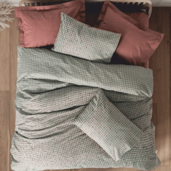 Petite Tek Kişilik Nevresim Takımı Mote Kiremit Lastikli Çarşaflı Bonvagon