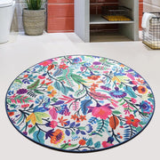 Pictura Renkli Dijital Baskılı Yuvarlak Halı, Kaymaz Taban, Yıkanabilir Bonvagon