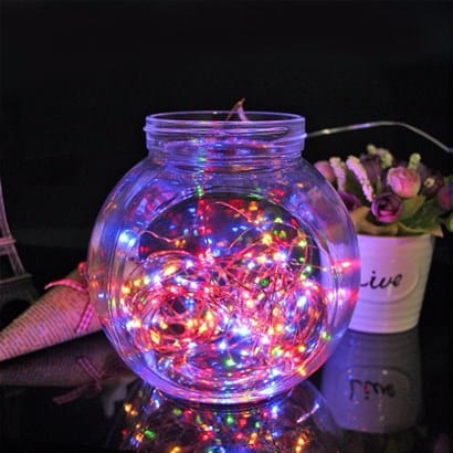 Pilli Renkli Peri Led Işık Dekoratif Aydınlatma 5 Metre RGB Led Bonvagon