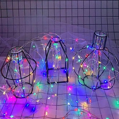 Pilli Renkli Peri Led Işık Dekoratif Aydınlatma 5 Metre RGB Led Bonvagon