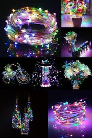 Pilli Renkli Peri Led Işık Dekoratif Aydınlatma 5 Metre RGB Led Bonvagon