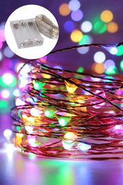 Pilli Renkli Peri Led Işık Dekoratif Aydınlatma 5 Metre RGB Led Bonvagon