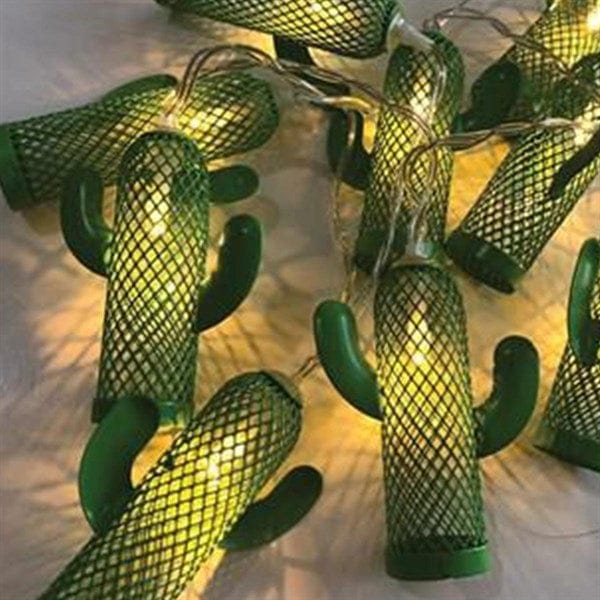Pilli Yeşil Kaktüs Led Işık Zinciri Dekoratif Süs Aydınlatması Bonvagon