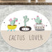 Pink Cactus Dijital Baskılı Yuvarlak Banyo Halısı, Kaymaz Taban, Yıkanabilir Bonvagon