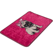 Pink Pug Dijital Baskılı 40x60cm Banyo Halısı, Kaymaz Taban, Yıkanabilir Bonvagon