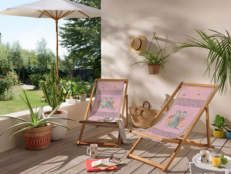 Pinky Katlanabilir Şezlong Katlanır Ahşap Lounge Chair Bonvagon