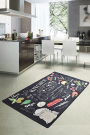 Pizza Italiana Dijital Baskılı Mutfak Halısı, Kaymaz Taban, Yıkanabilir Bonvagon