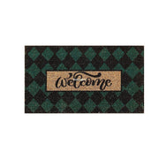 Plaid Green Doğal Koko Hindistan Cevizi Kapı Önü Paspas 60x40cm