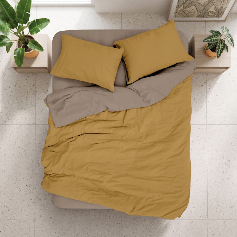 Plain Çift Kişilik Nevresim Takımı Amber Vizon