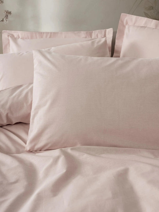 Plain çift Kişilik Nevresim Takımı Pudra Bonvagon