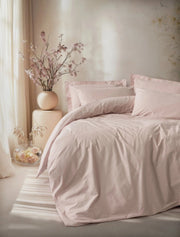 Plain çift Kişilik Nevresim Takımı Pudra Bonvagon