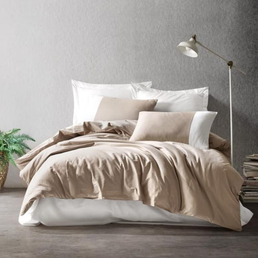 Plain Çift Kişilik Nevresim Takımı Vizon Krem Ranforce 57 Tel %100 Pamuk
