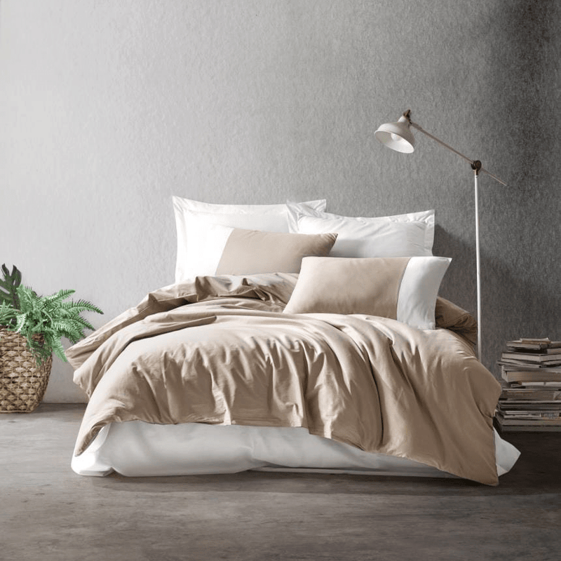 Plain Tek Kişilik Nevresim Takımı Vizon Krem Bonvagon