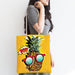 Pop Art Temalı Ananas Özel Tasarım Fermuarlı Kumaş Çanta Bonvagon