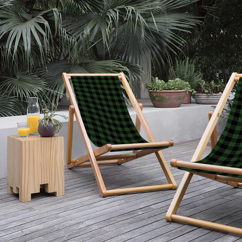 Pots 3 Katlanabilir Şezlong Katlanır Ahşap Lounge Chair