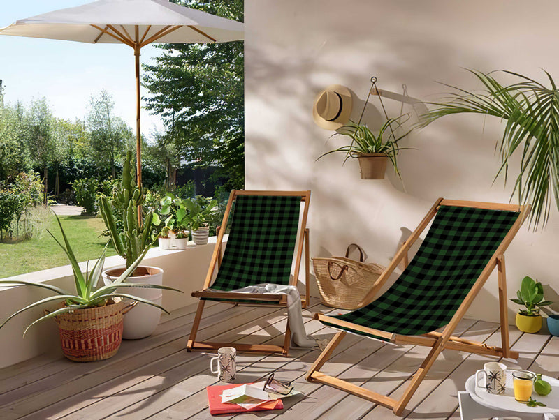 Pots 3 Katlanabilir Şezlong Katlanır Ahşap Lounge Chair