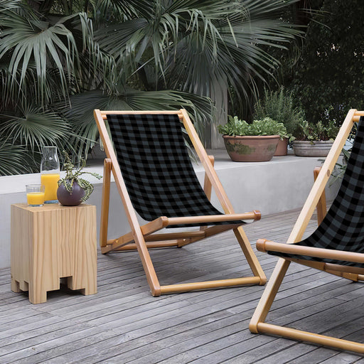 Pots Grey Katlanabilir Şezlong Katlanır Ahşap Lounge Chair