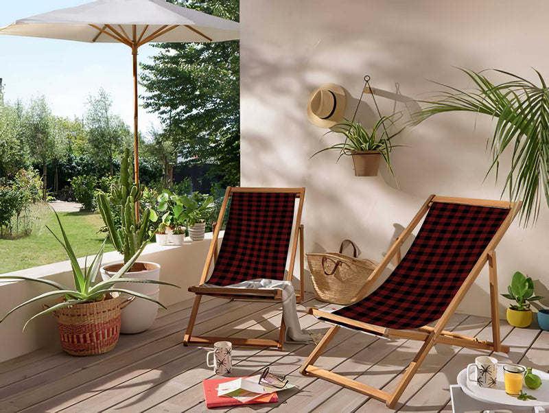 Pots Katlanabilir Şezlong Katlanır Ahşap Lounge Chair