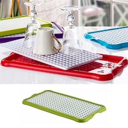 Pratik Lavabo Tezgah Üstü Bulaşık Kurutmalığı Süzmatik 22x40 cm Bonvagon