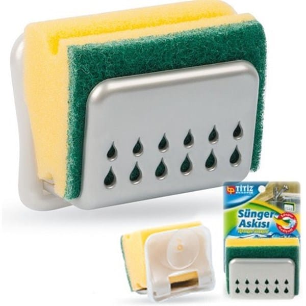 Pratik Mutfak Lavabo Vantuzlu Bulaşık Süngeri Askısı Aparatı Bonvagon