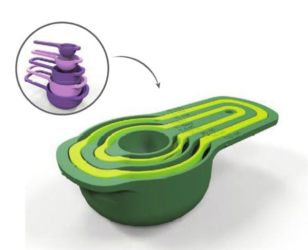 Pratik Ölçü Kaşığı Kabı 5li Şeker Baharat Sıvı Ölçer Aparat Bonvagon