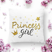 Princess Girl Yazı Desenli Dijital Modern Yastık Kılıfı 43x43cm