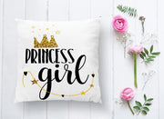 Prıncess Gırl Yazılı Dijital Baskılı Dekoratif Yastık Kırlent Kılıfı 43x43cm Bonvagon