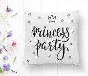 Princess Party Yazı Desenli Dijital Baskılı Dekoratif Yastık Kılıfı 43x43cm