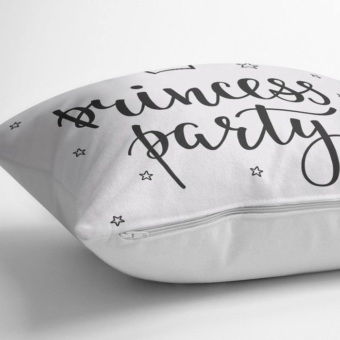 Prıncess Party Yazı Desenli Dijital Baskılı Dekoratif Yastık Kılıfı 43x43cm Bonvagon