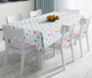 Puanlı Pudra Renkler Özel Tasarım Modern Leke Tutmaz Masa Örtüsü Bonvagon
