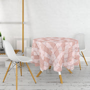 Pudra Renkli Üçgen Zeminli Modern Leke Tutmaz Masa Örtüsü Bonvagon