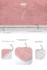 Pudra Zemin Çiçek Tasarımlı Dijital Baskılı 2li Banyo Halısı Takımı Kaymaz Taban Yıkanabilir Bonvagon