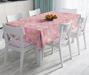 Pudra Zeminli Ogea Desenli Özel Tasarım Modern Leke Tutmaz Masa Örtüsü Bonvagon