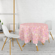 Pudra Zeminli Ogea Desenli Özel Tasarım Modern Leke Tutmaz Masa Örtüsü Bonvagon