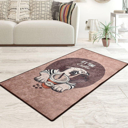 Pugs Coffee Dijital Baskılı Halı, Kaymaz Taban, Yıkanabilir Bonvagon
