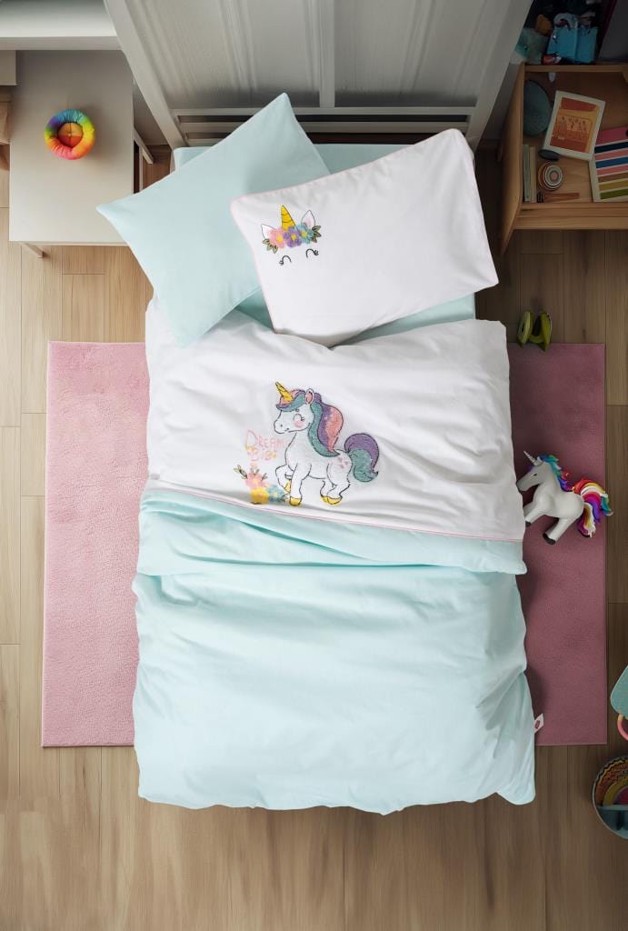 Punch Nakışlı Bebek Nevresim Takımı Doli Mint Bonvagon