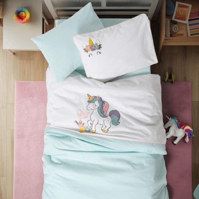 Punch Nakışlı Bebek Nevresim Takımı Doli Mint Bonvagon