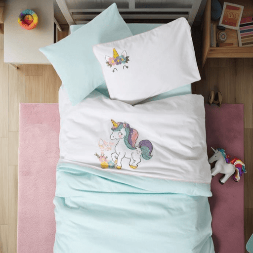 Punch Nakışlı Bebek Nevresim Takımı Doli Mint Bonvagon