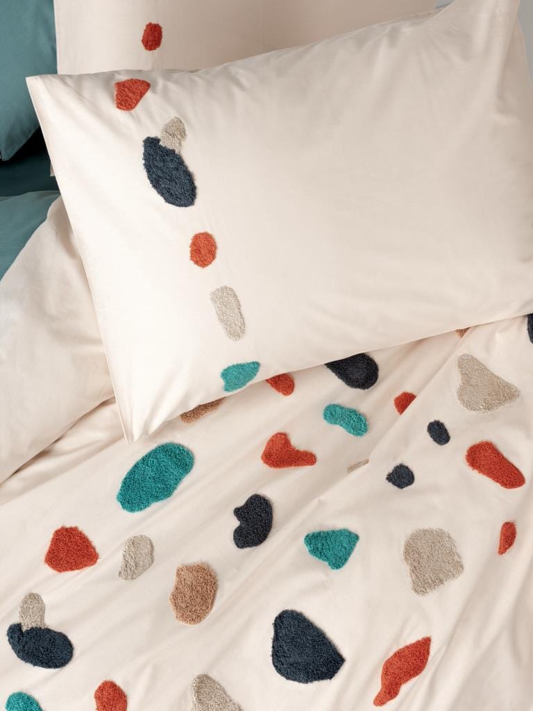 Punch Nakışlı Ranforce Çift Kişilik Nevresim Takımı Gaja Mint 4 Adet Yastık Kılıfı %100 Pamuk 4 Adet Yastık Kılıfı Bonvagon