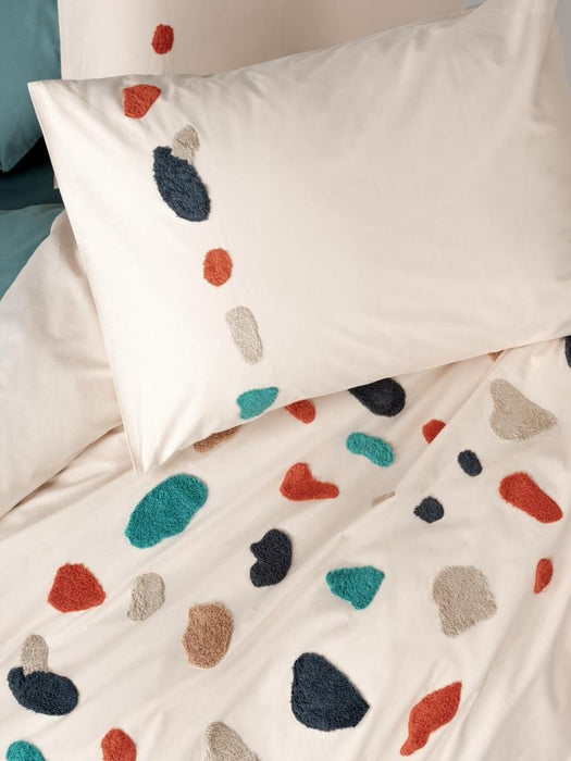 Punch Nakışlı Ranforce Çift Kişilik Nevresim Takımı Gaja Mint 4 Adet Yastık Kılıfı %100 Pamuk 4 Adet Yastık Kılıfı Bonvagon